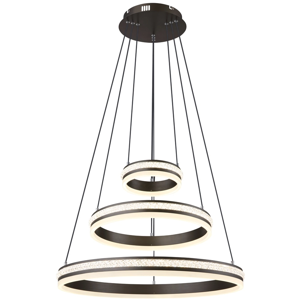 Lampe pendante de conception Grouni 3 anneaux en titane brossés Globo 9007371455003