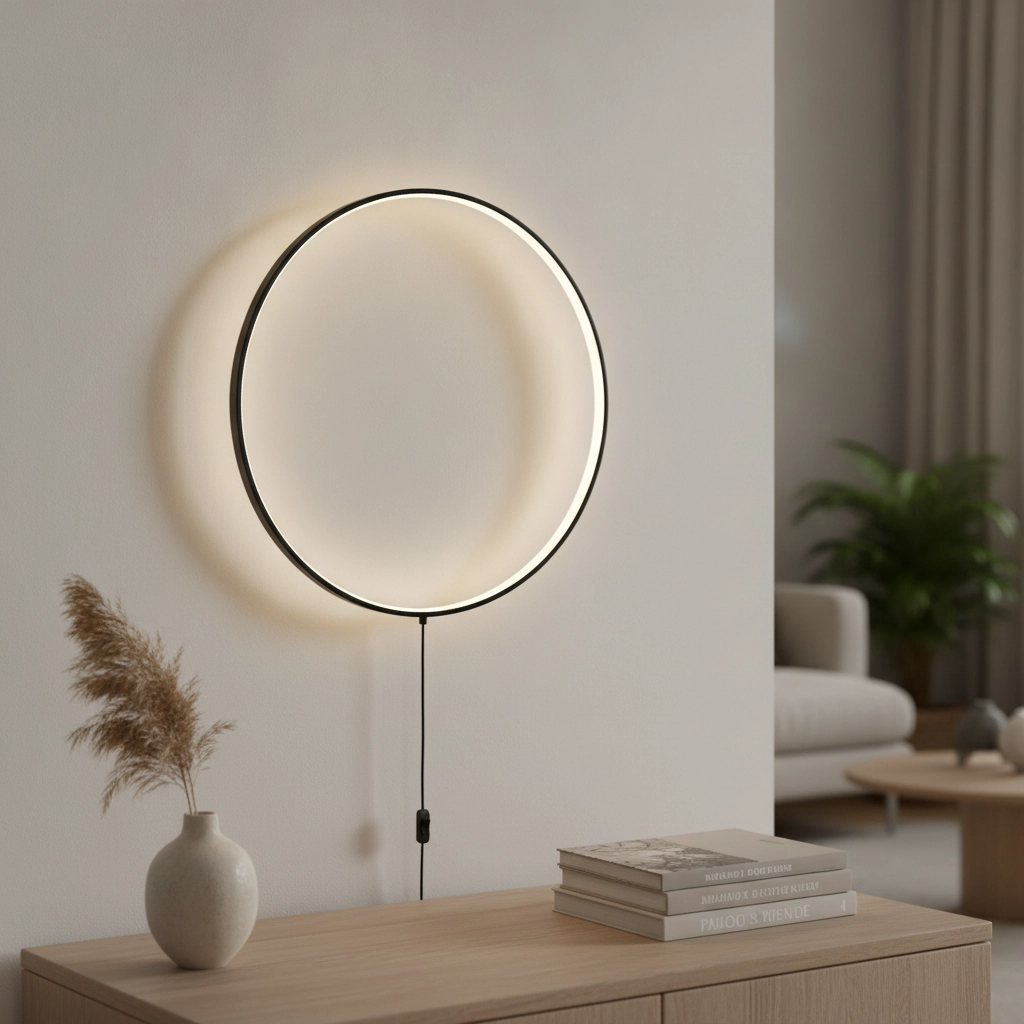Lampadaire Ring noir Ø 45cm