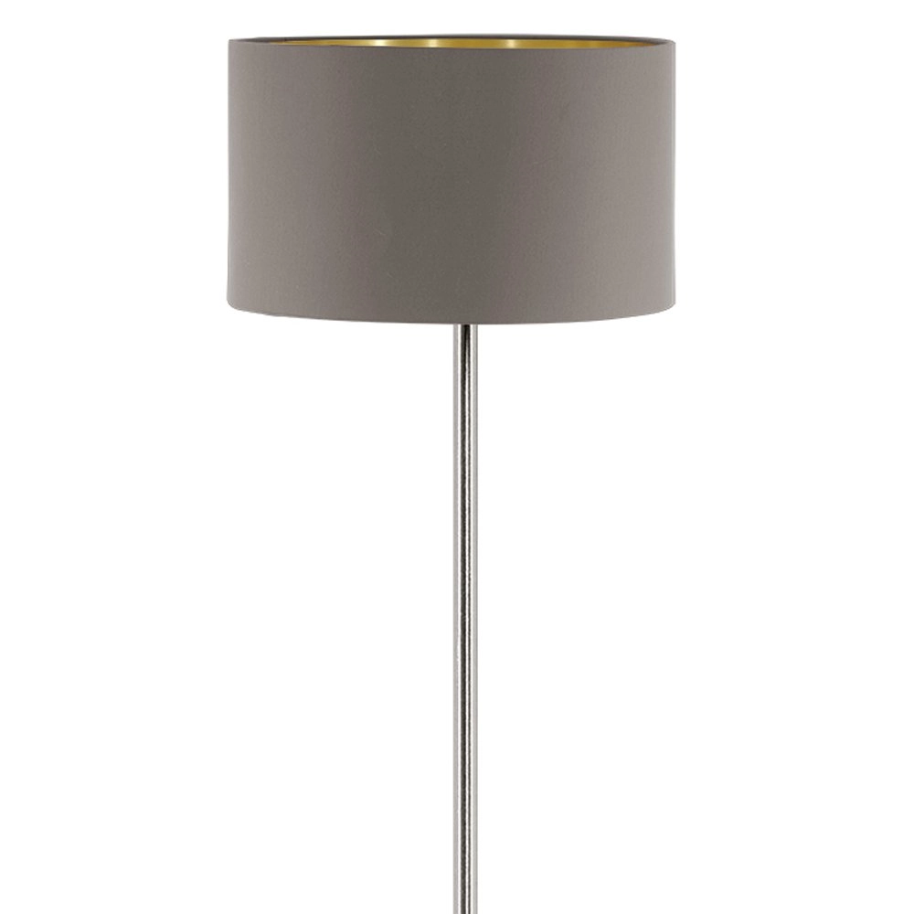 Lampadaire Maserlo 38cm gris métallisé avec nuance taupe Eglo 9002759951726