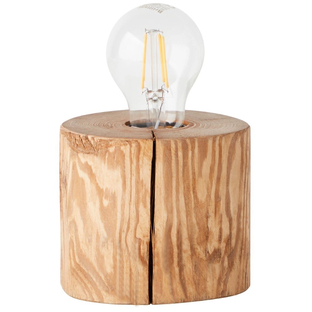 Lampe de table en bois Trabo 10cm bois marron Brilliant 4004353393495