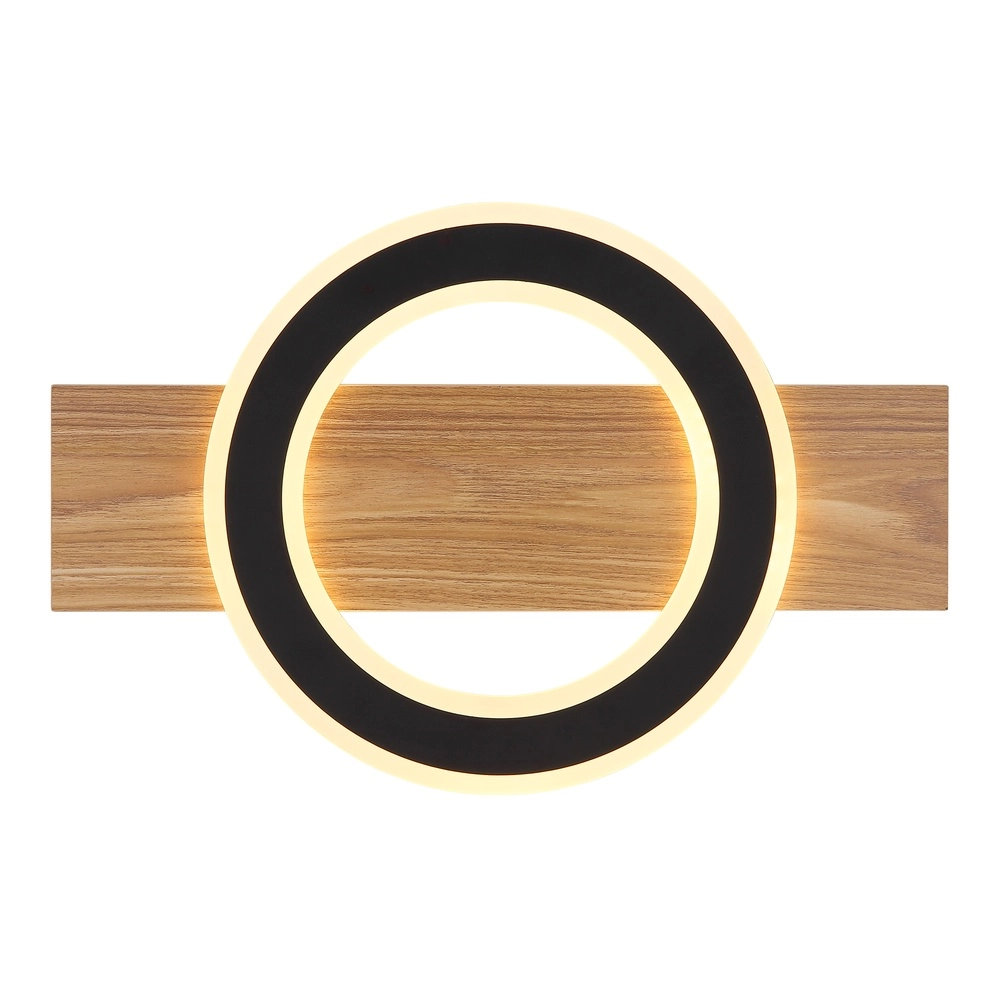 Lampe de plafond à design Jayden noir avec bois Globo 9007371465408