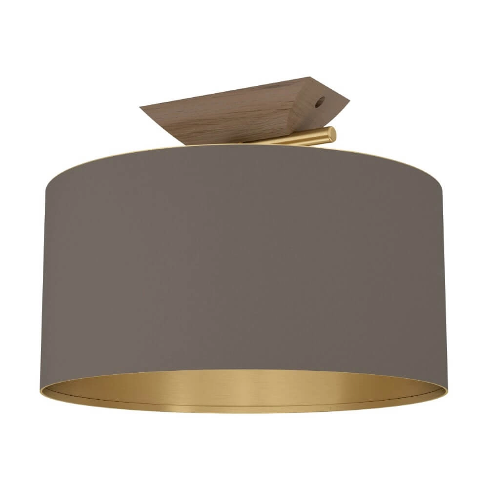 Plafonnier design Santandria or avec nuance marron