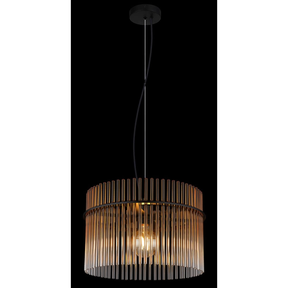 Suspension noire Gorley avec verre ambré Ø 40cm Globo 9007371465996