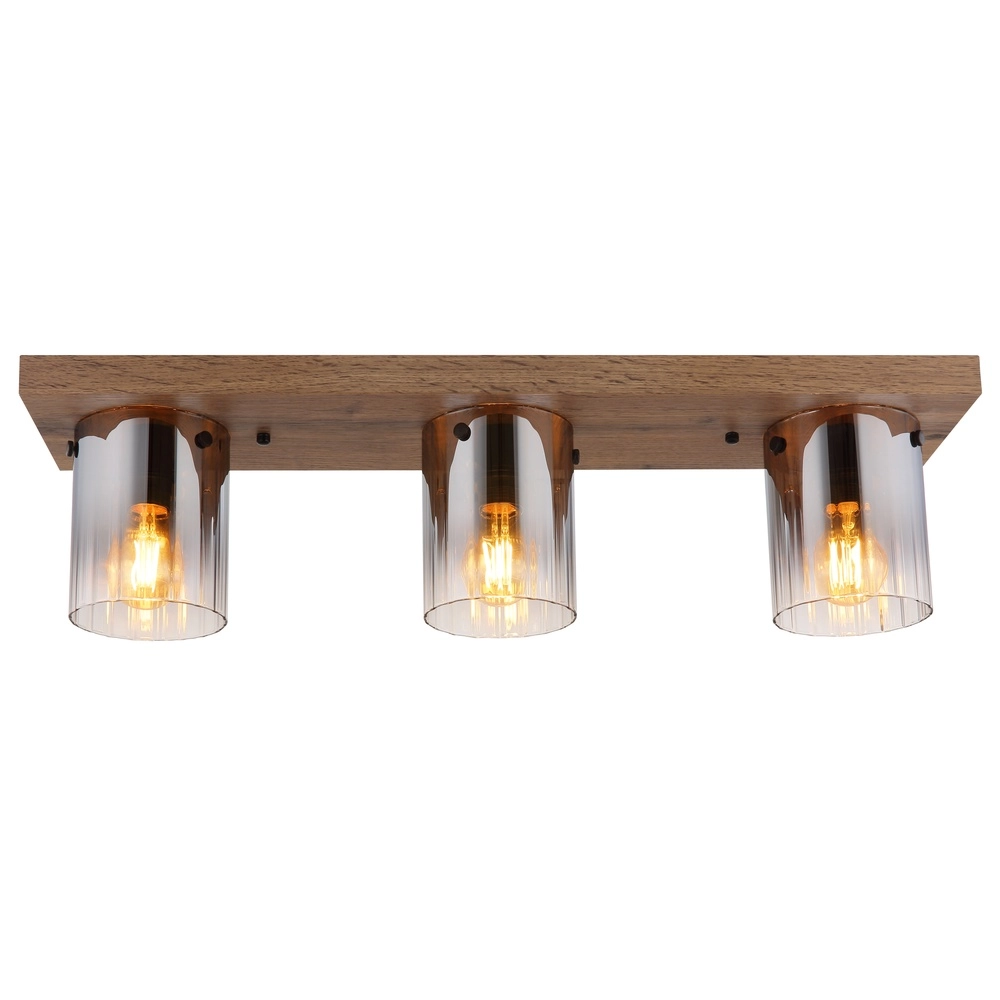 Lampe de plafond Underwood Bois à 3 lumières Globo 9007371484034