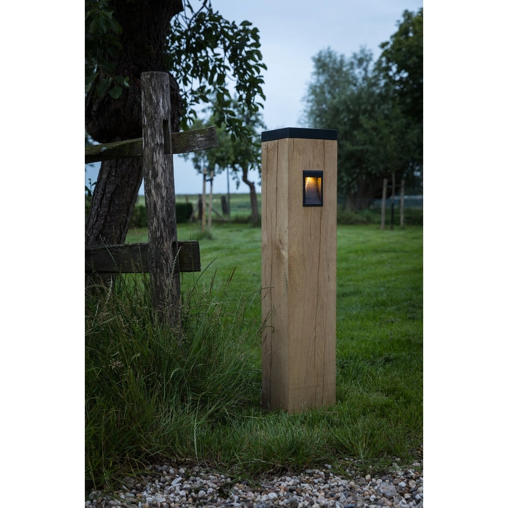 Lampe en bois à tapis-soleil Torre Solar Chêne - 17,5x17,5x90cm - 2700K