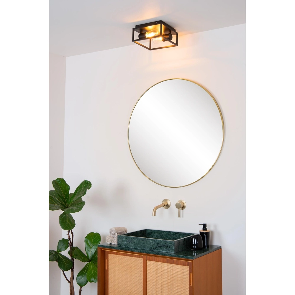 Lampe murale noire Carlyn Salle de bain à 2 lumières IP54 Lucide 5411212271709