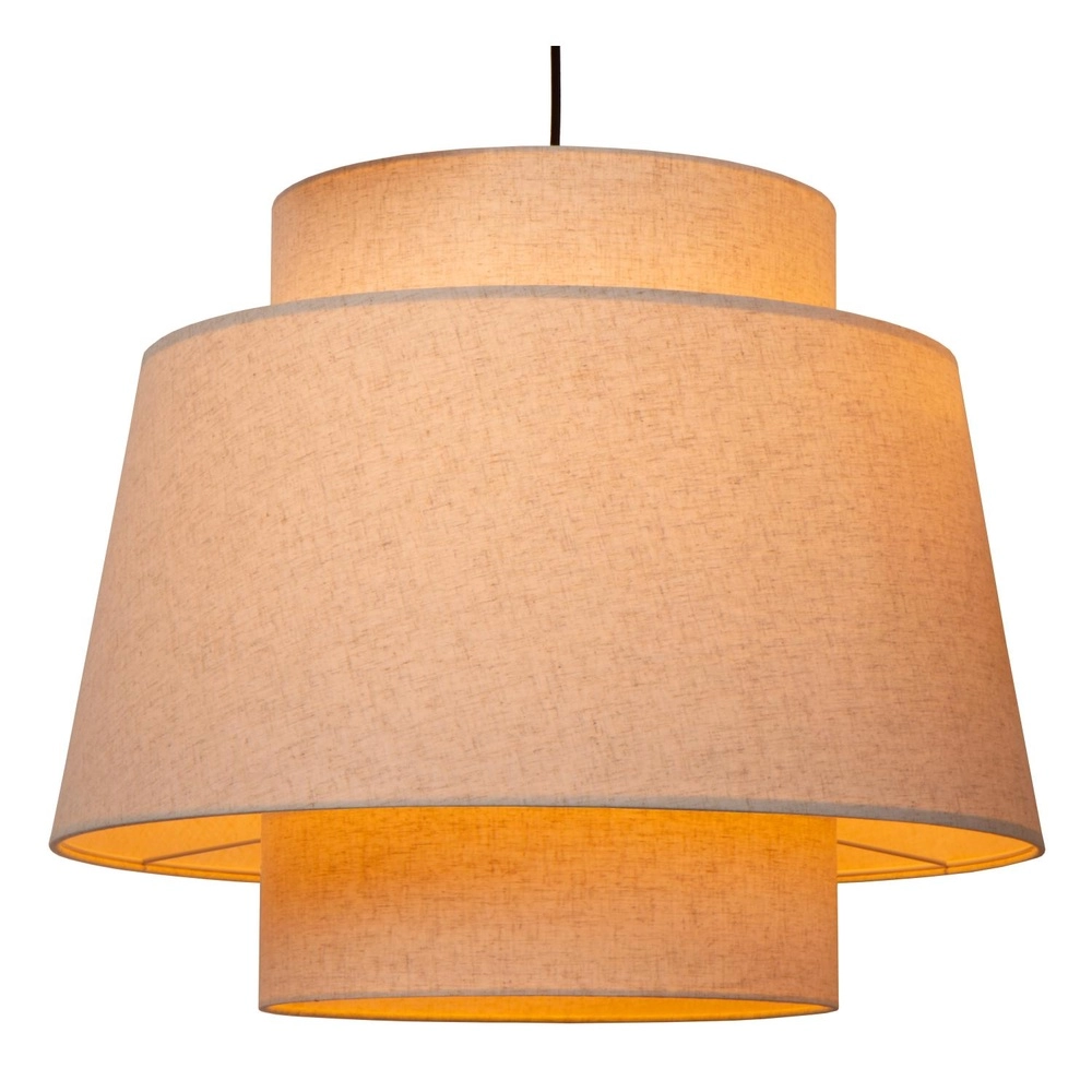 Lampe suspendue Tribute Crème ronde à 3 lumières Lucide 5411212211941