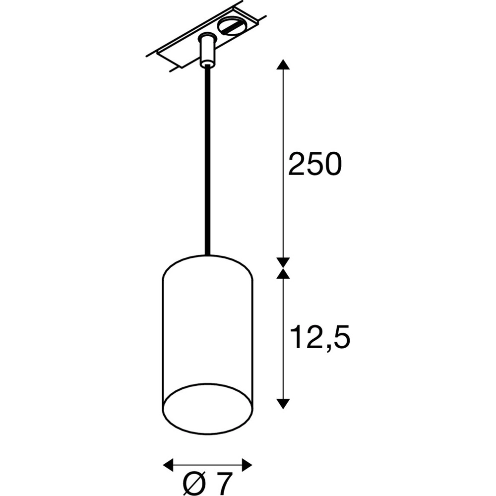 Suspension pour rail Asto Tube 1 phase blanche SLV 4024163306546