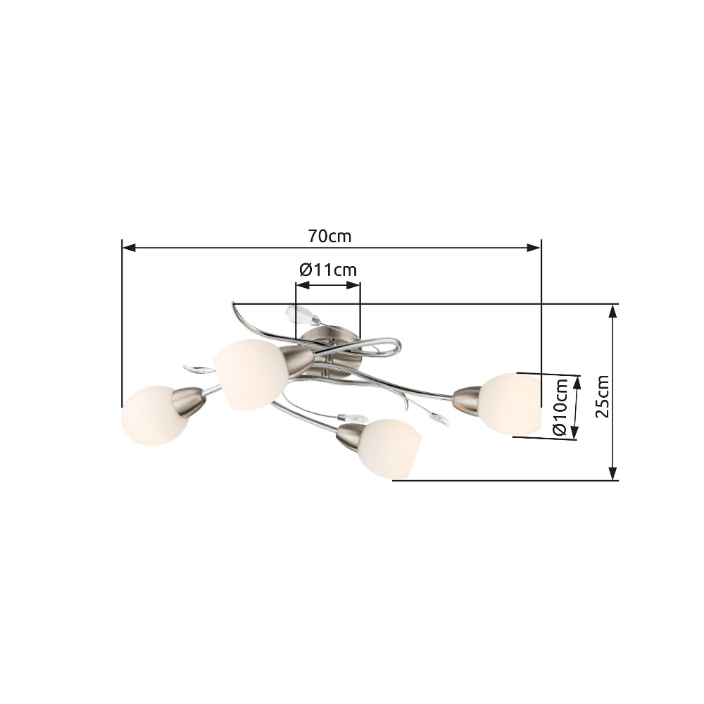 Lampe de plafond Lilly Nickel classique Globo 9007371313594