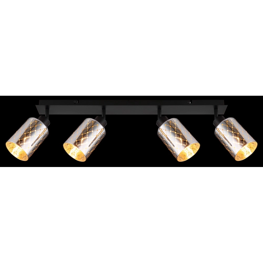 Lampe de plafond à design Alonso Noir à 4 lumières Globo 9007371572250