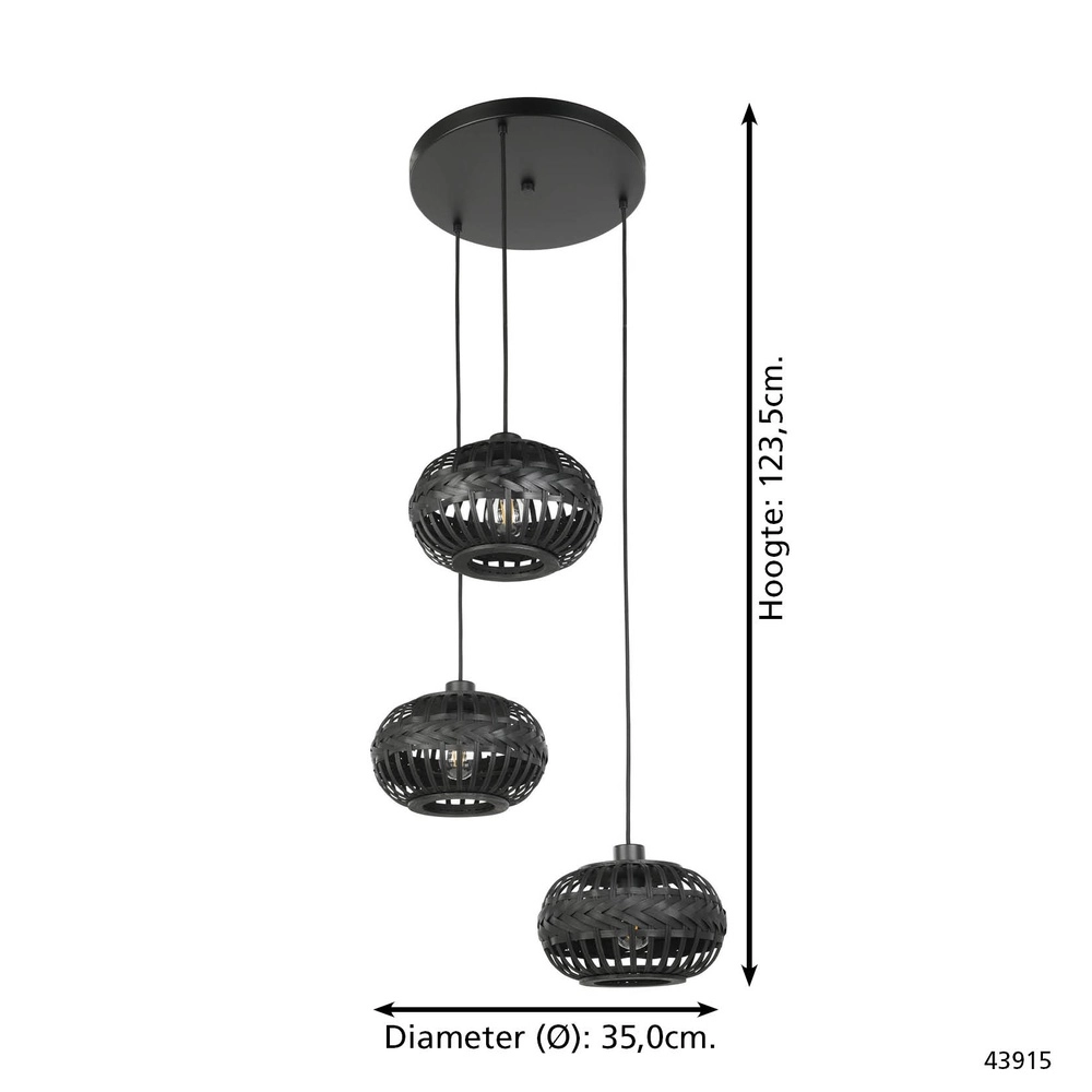 Lampe pendante Vide Towcester Ø 35cm - 3L Eglo 9002759439156