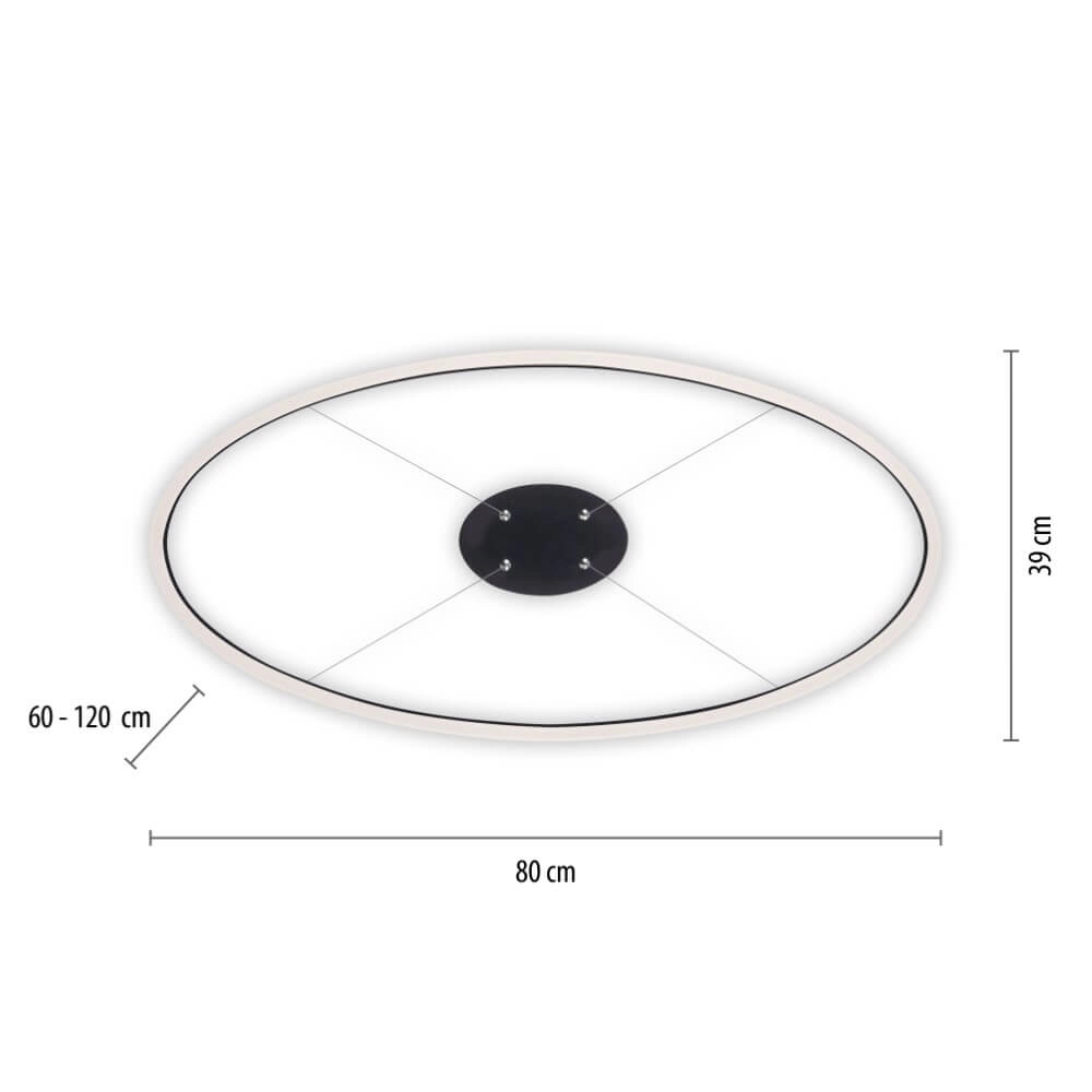 Lampe à suspension anthracite Titus Ø80cm Paul Neuhaus 4012248375211