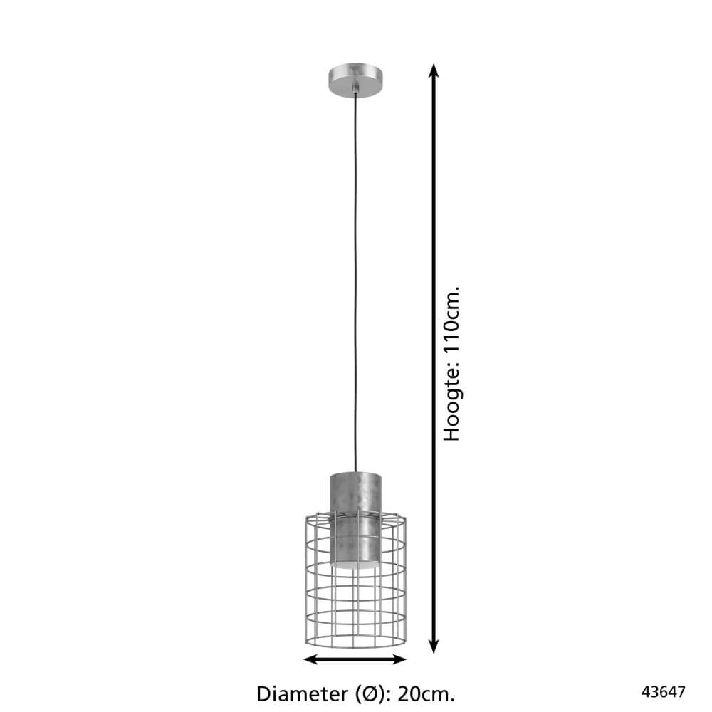 Lampe à fil gris Milligan Ø 20 cm Eglo 9002759436476