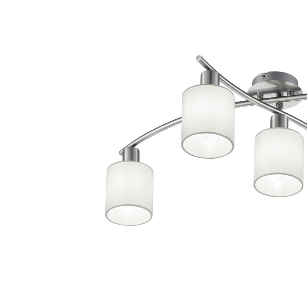 Lampe de plafond Garda 5 lumières nickel mat avec blanc Trio 4017807349214