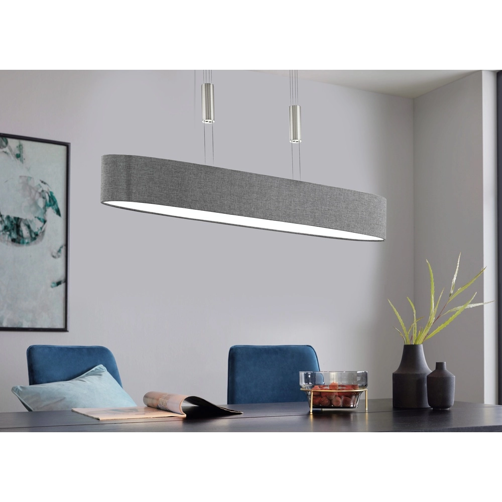 Lampe suspendue ovale Romao nickel et chrome Eglo 9002759953515