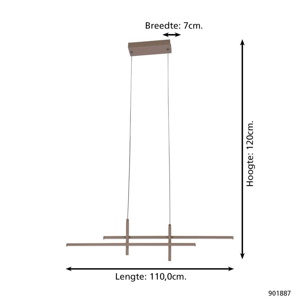 Suspension design Trepiliano brun sable Eglo 9008606356676