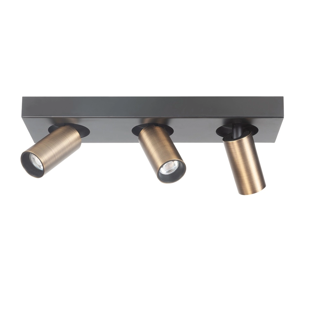 Moquerie Eliano 3 lumières noir avec bronze cuivré Moquerie Eliano 3 lumières noir avec bronze cuivré