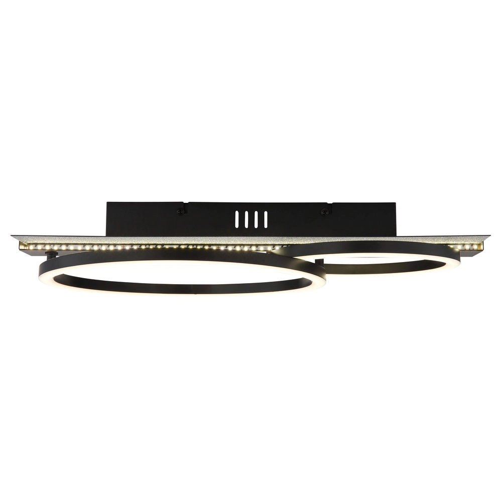 Lampe de plafond noire Norberto 2 anneaux Globo 9007371566839