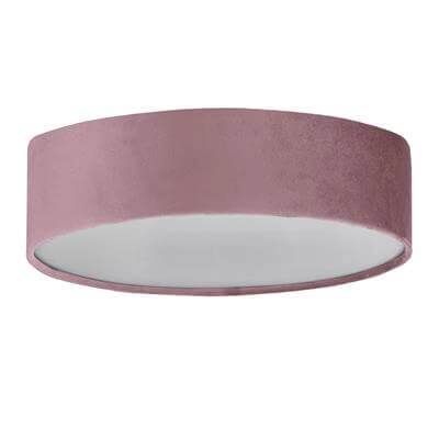 Plafonnier Drum Pleat 50cm velours rose Searchlight 5053423187259