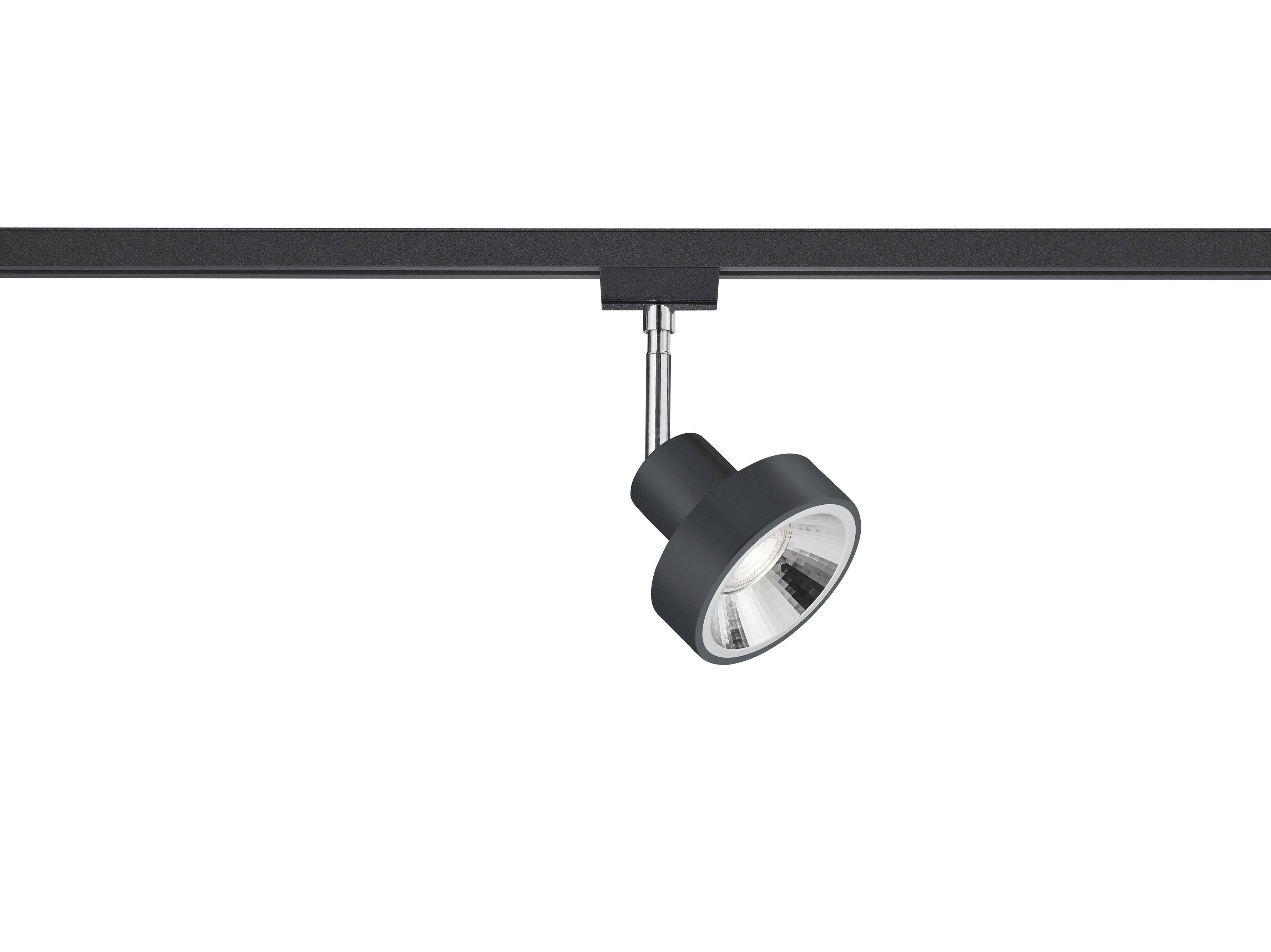 Spot rail 2 phases Duoline noir avec chrome Spot rail 2 phases Duoline noir avec chrome