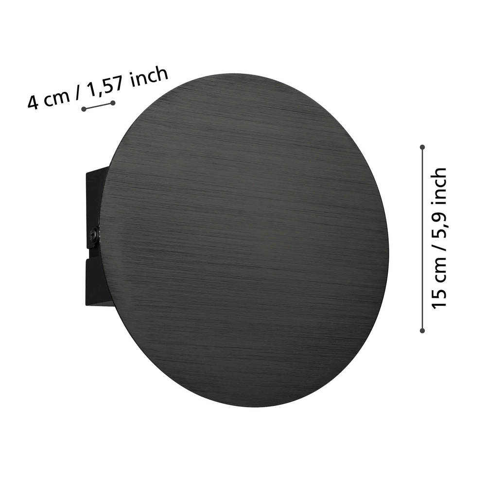 Lampe murale élégante Talamello Ø 15 cm - noir - plomb Eglo 9008606316472