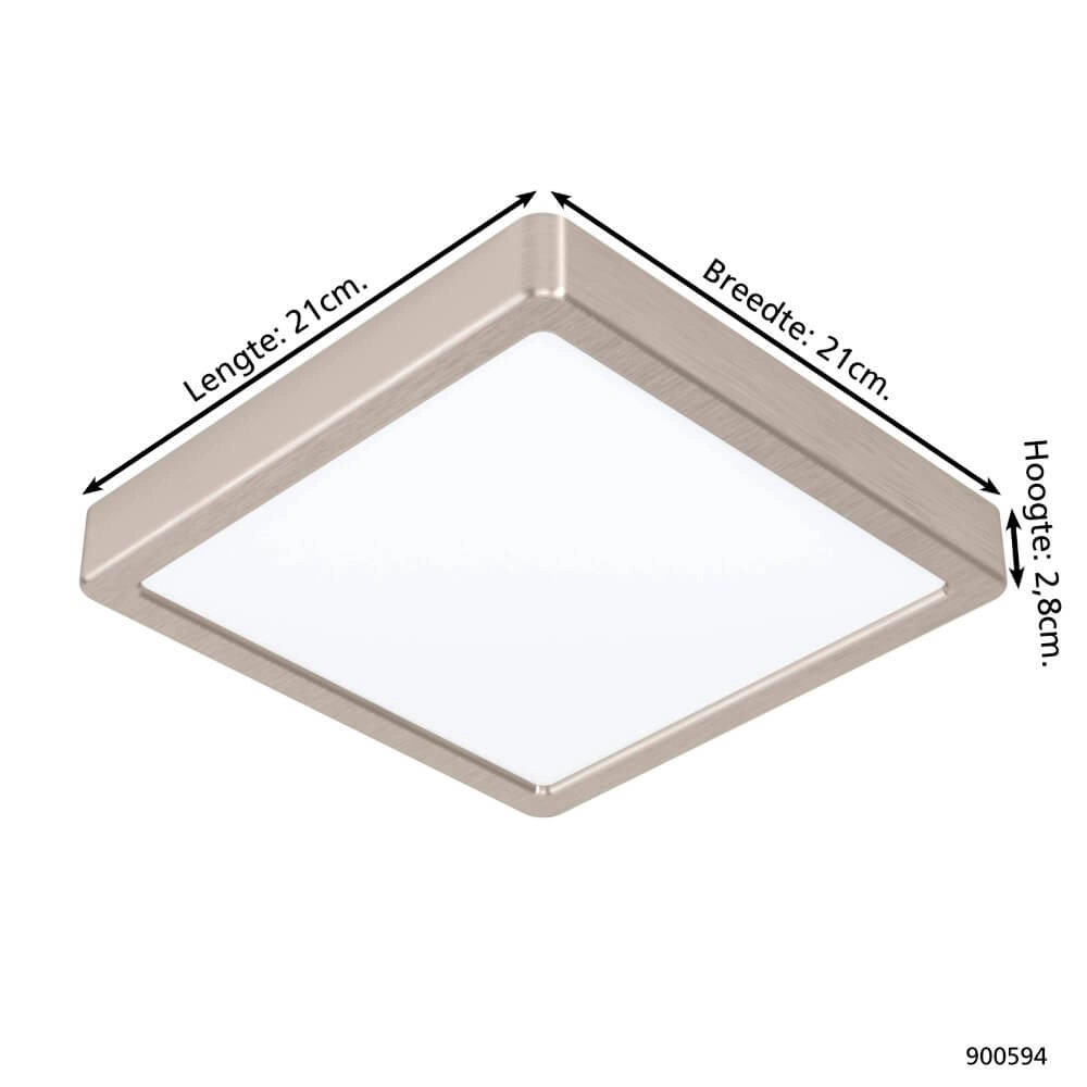 Plafonnier en acier inoxydable Fueva 5 21 par 21 cm Eglo 9008606244935
