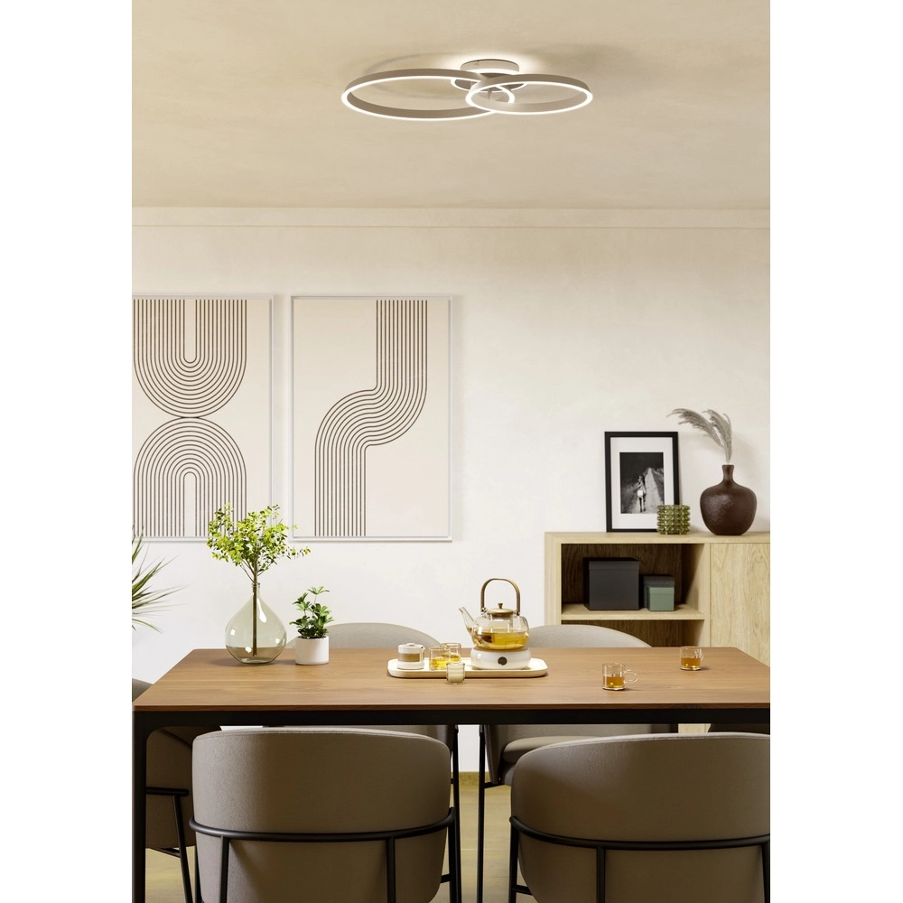 Lampe de plafond moderne Girifalco brun sable 67 x 48 cm Eglo 9008606408764