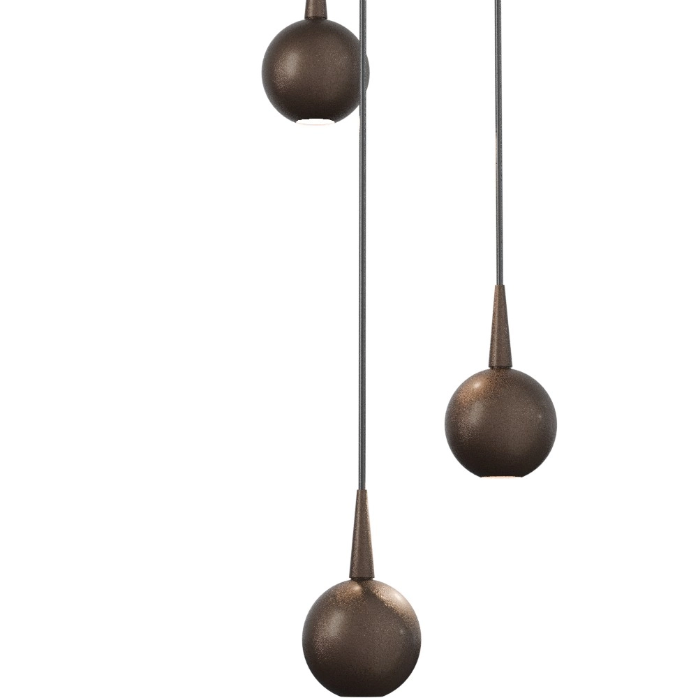 Lampe pendante à 3 lampes Talana brun cacao Ø 17cm DTW Masterlight 8718121356440