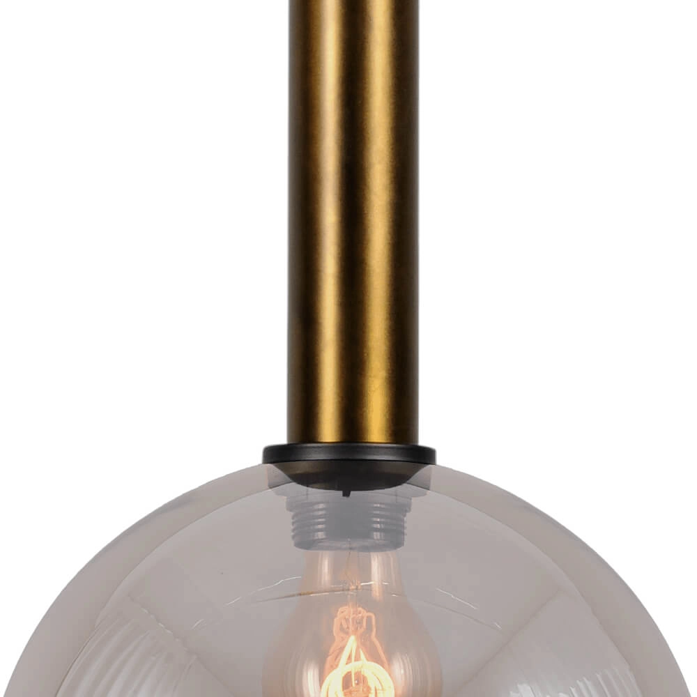 Lampe suspendue Ø 25cm Bella 2 Laiton antique avec verre doré Masterlight 8718121334059