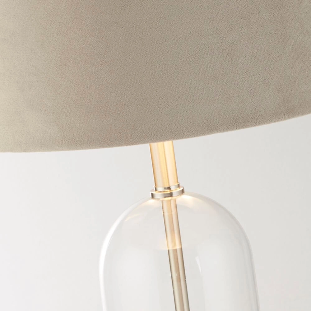 Lampe de table unique Oxford avec capuche taupe Searchlight 5053423256924