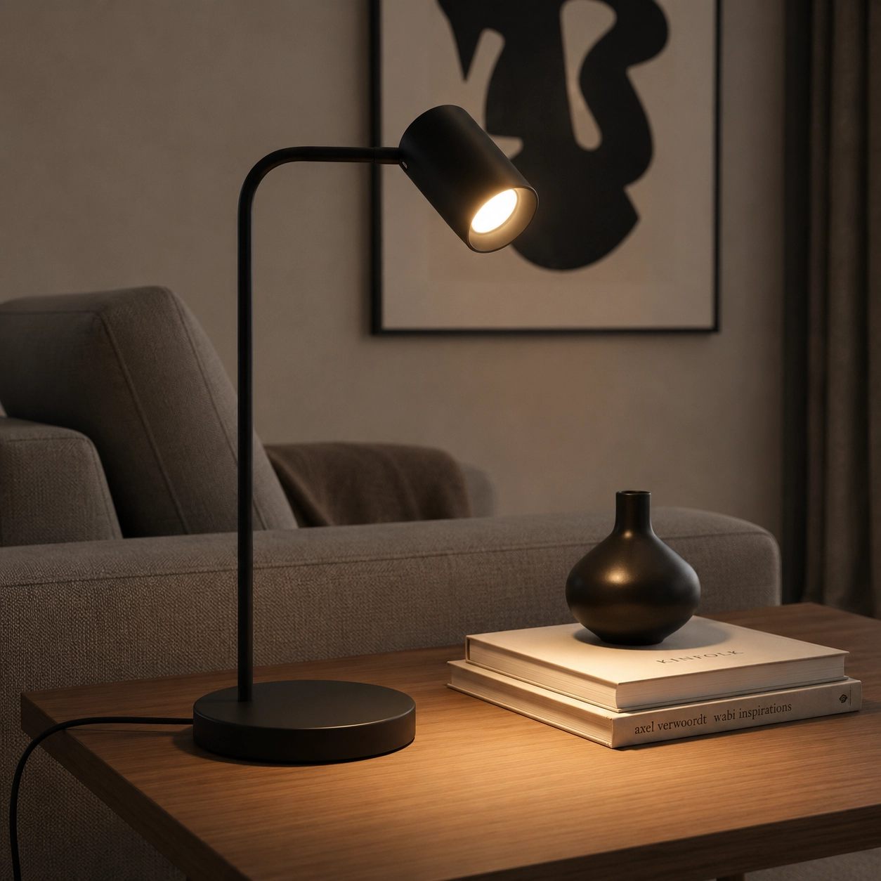 Lampe de table design Megano noir