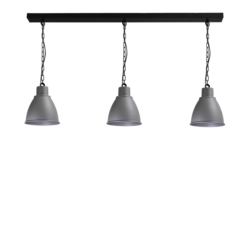Lampe de salle à manger Industria 3x27 3 lumières noir avec gris béton