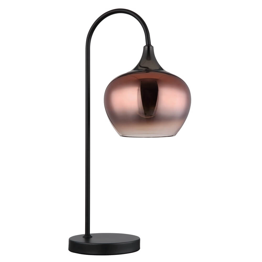 Lampe de table noire Maxy avec verre rouge simple Globo 9007371456987