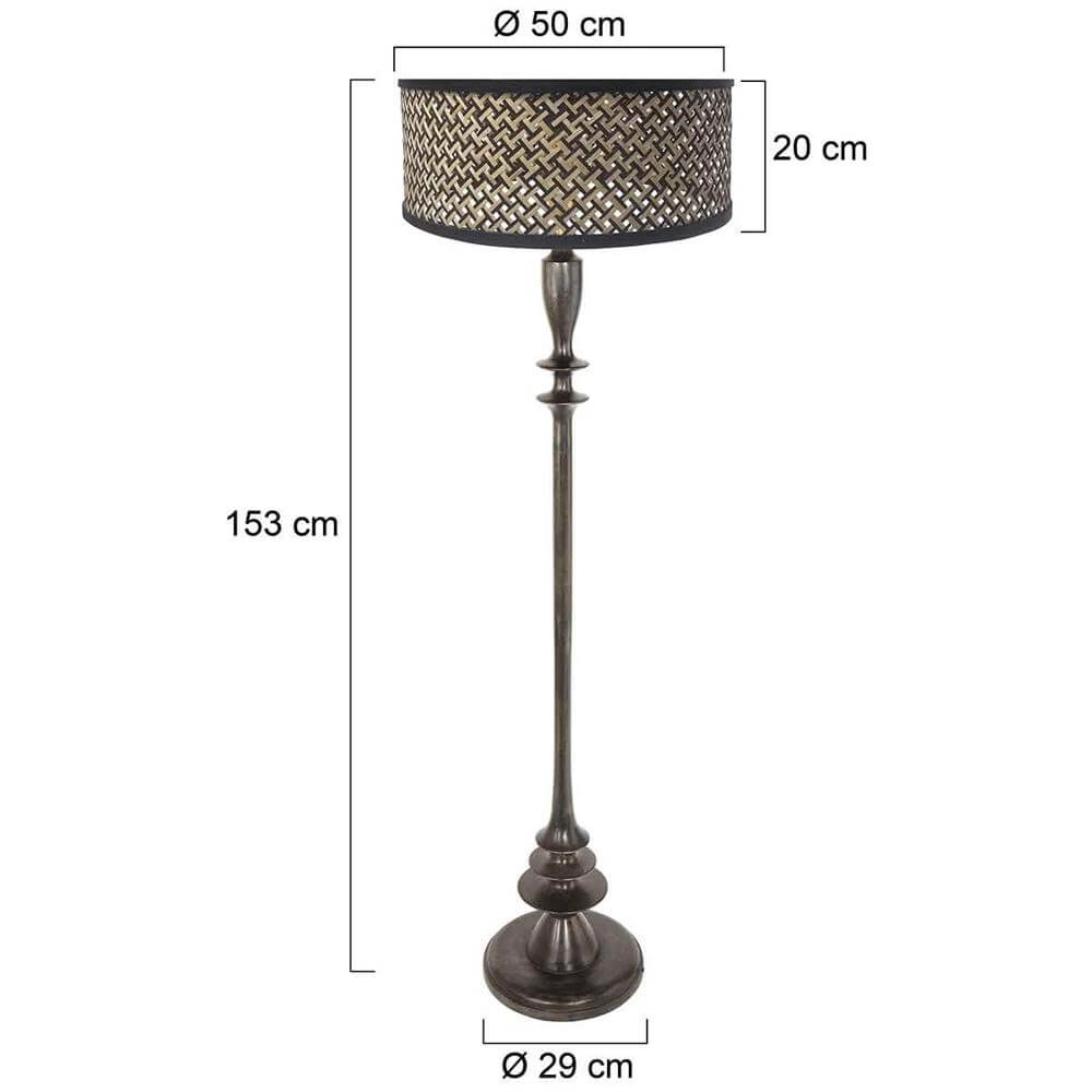 Lampadaire Bois avec abat-jour en bambou Steinhauer 8712746172737