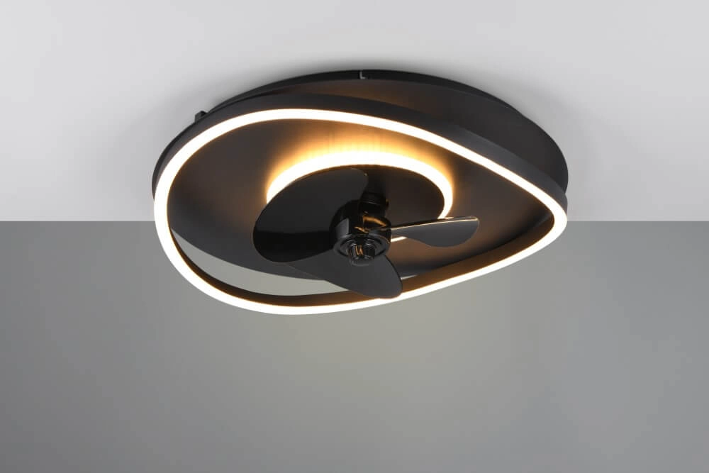 Ventilateur de plafond LED noir Sortland Trio 4017807606027