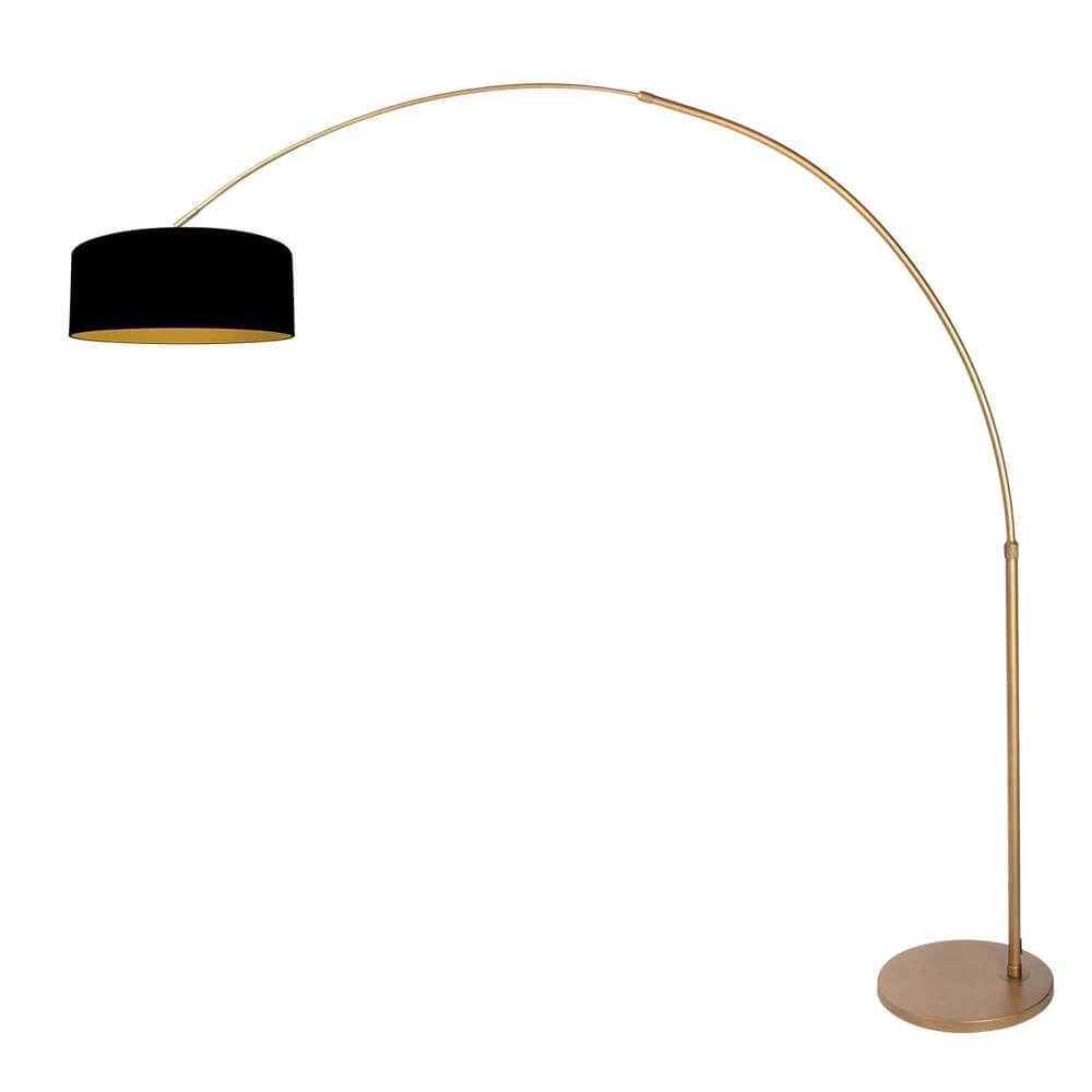 Lampe à arc Sparkled Light bronze avec abat-jour noir Ø 45cm Steinhauer 8712746179873