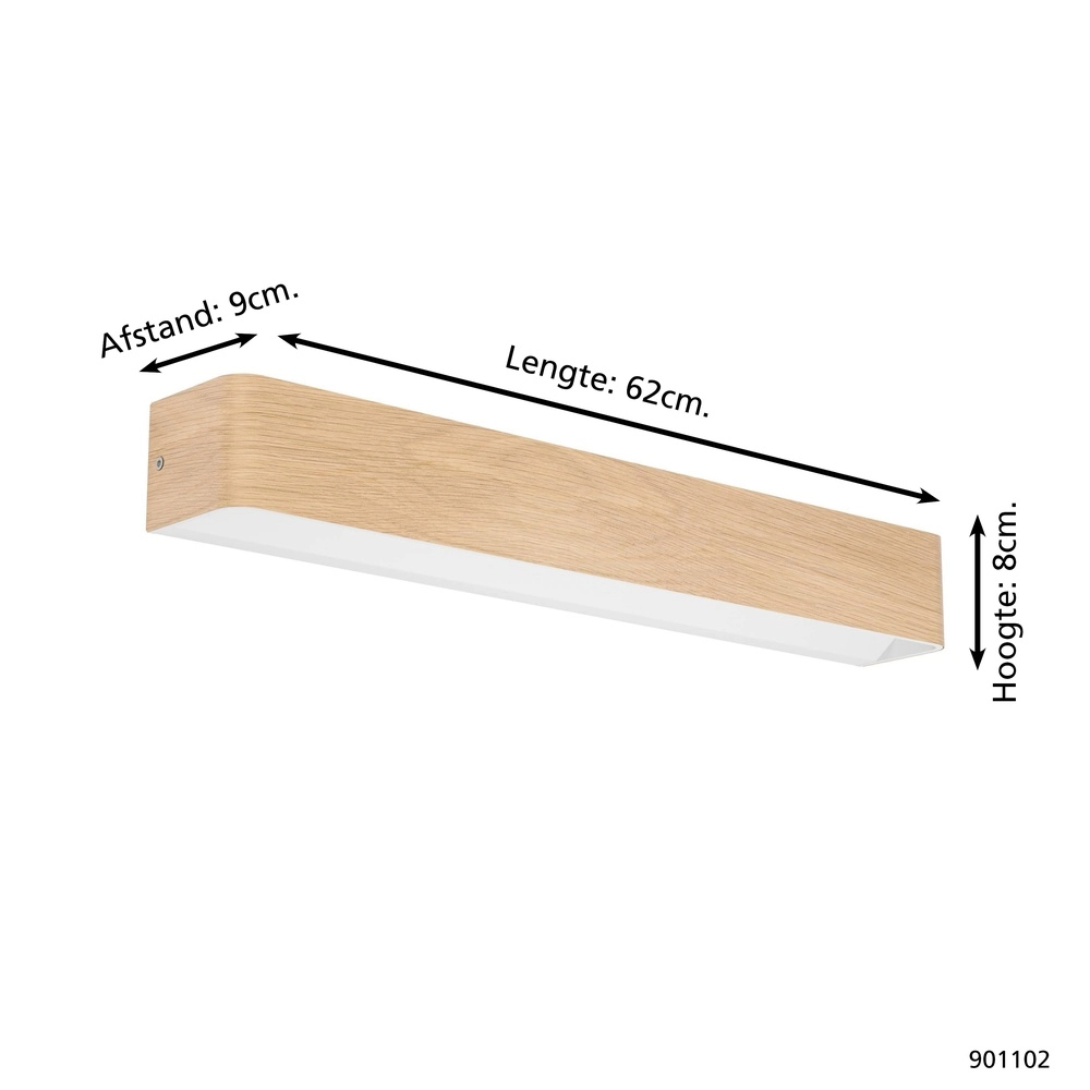 Lampe murale bois Sania 6 62cm - LED Eglo 9008606299874