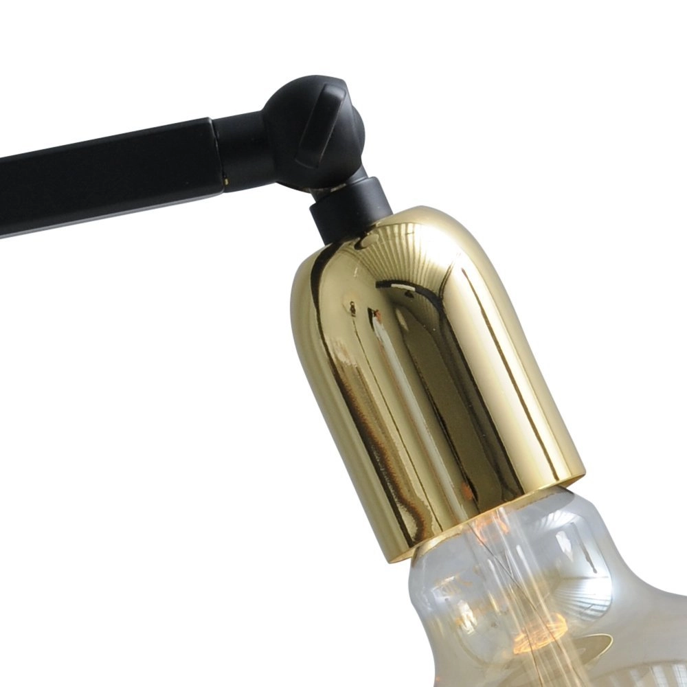 Lampe de table noire Tube avec raccord en or Masterlight 8718121188706