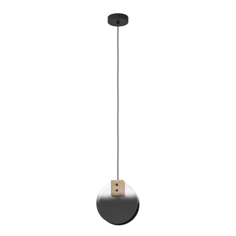 Lampe suspendue Millena bois avec du noir