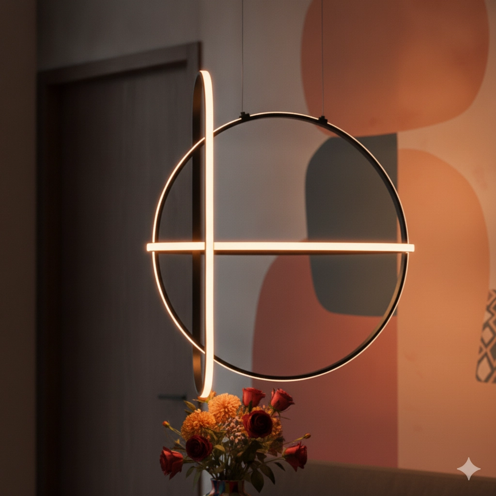Suspension design Arte rond noir
