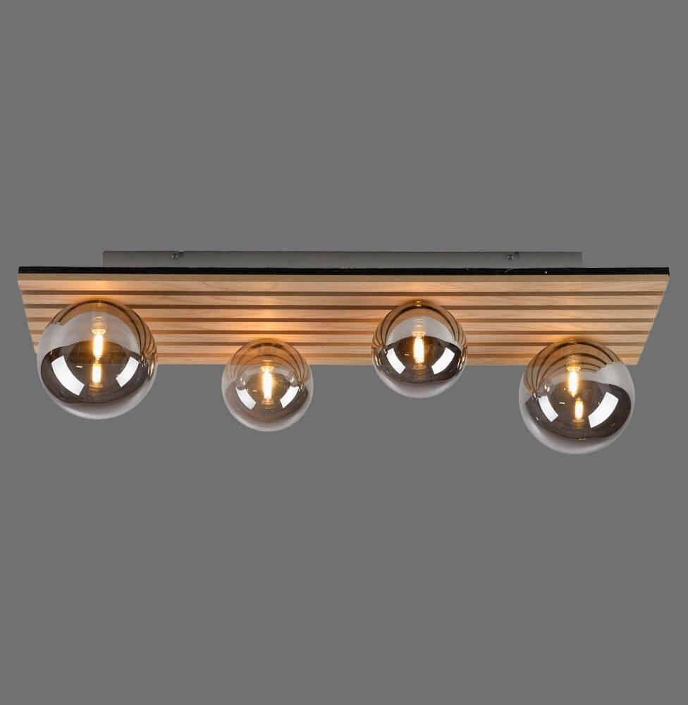 Plafonnier en bois Green Stika rectangulaire Just Light 4043689004248