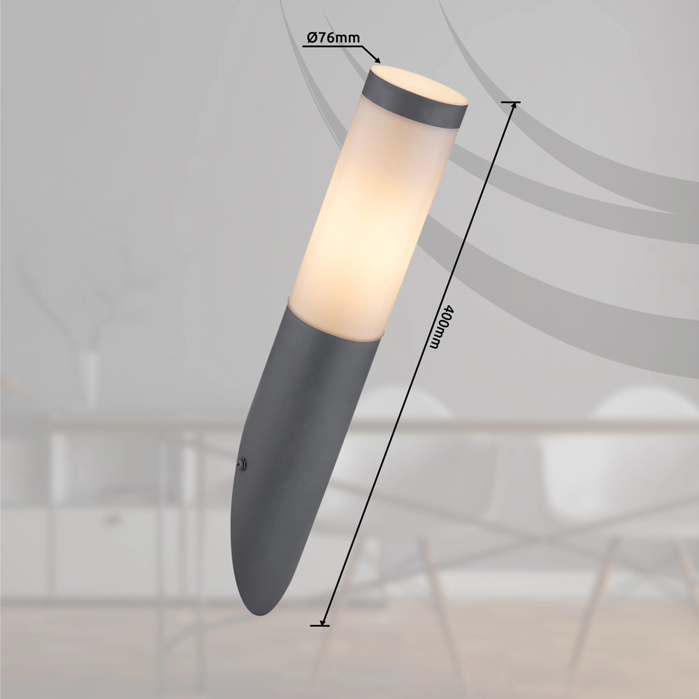 Conception de lampe extérieure Boston anthracite avec du blanc Globo 9007371413577