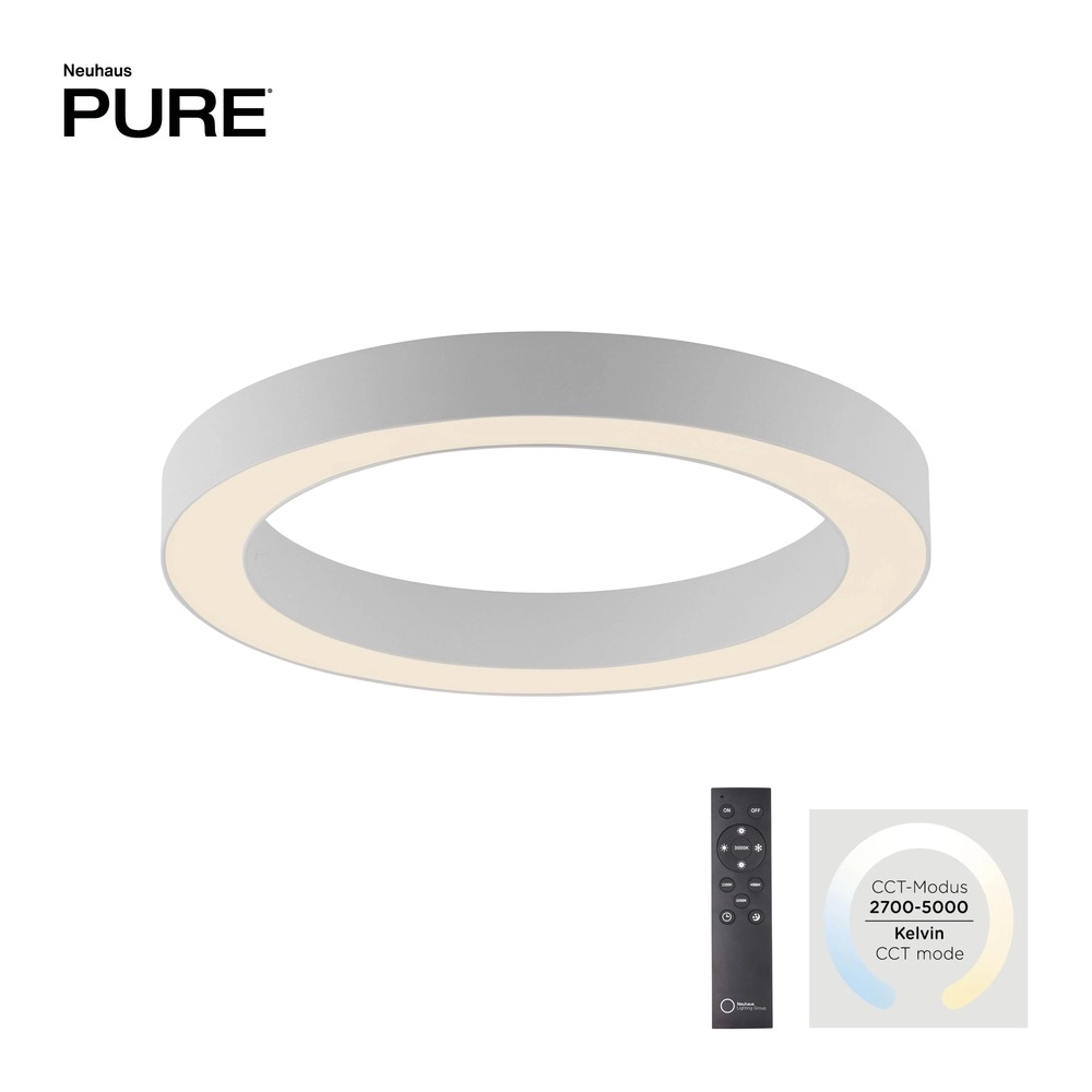 Lampe de plafond LED élégante Pure Lines Round Ø 35cm - blanc Paul Neuhaus 4012248395226