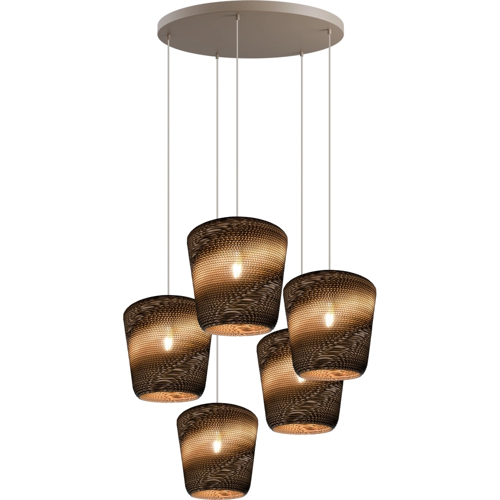 Lampe suspendue Carta Moody Abat-jour Think Paper 5x Ø34cm - sablage
