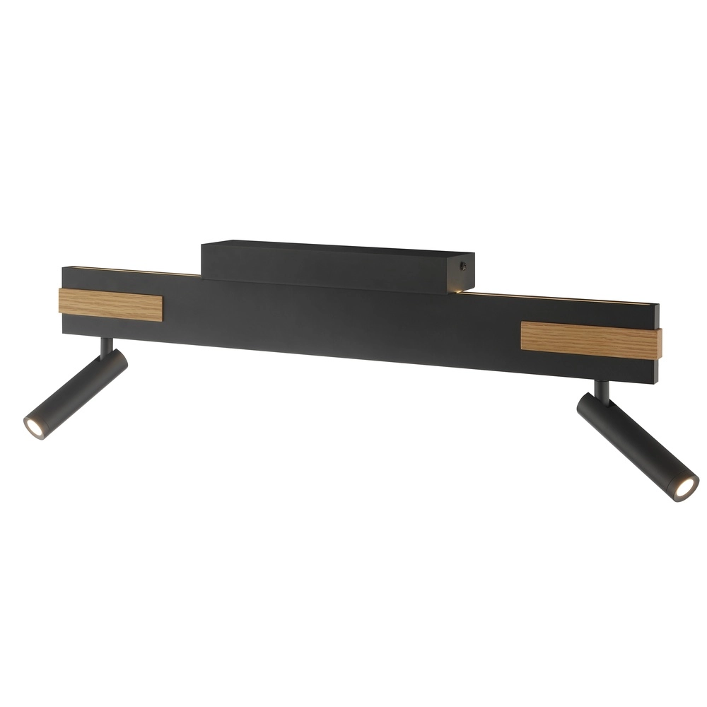 Lampe de plafond à design Streamline noir avec bois Brilliant 4004353463617