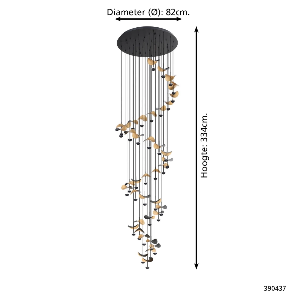 Vide pendant lamp Dracera Ø 82cm Stars of Light 9008606344192