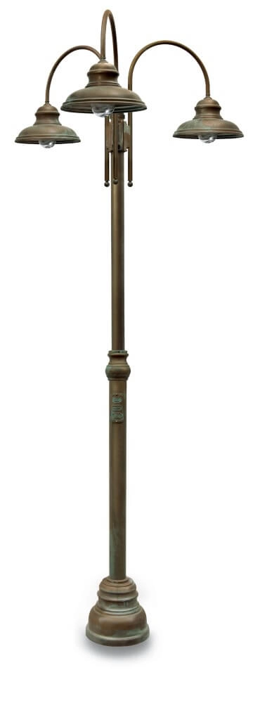 Lampe d'extérieur sur pied Mill XL - laiton vieilli 3 lumières