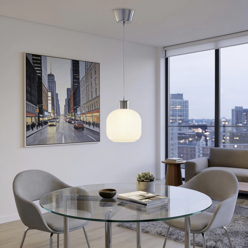 Lampe pendante de conception Dasmina chrome avec blanc Ø 20cm Eglo 9008606406289