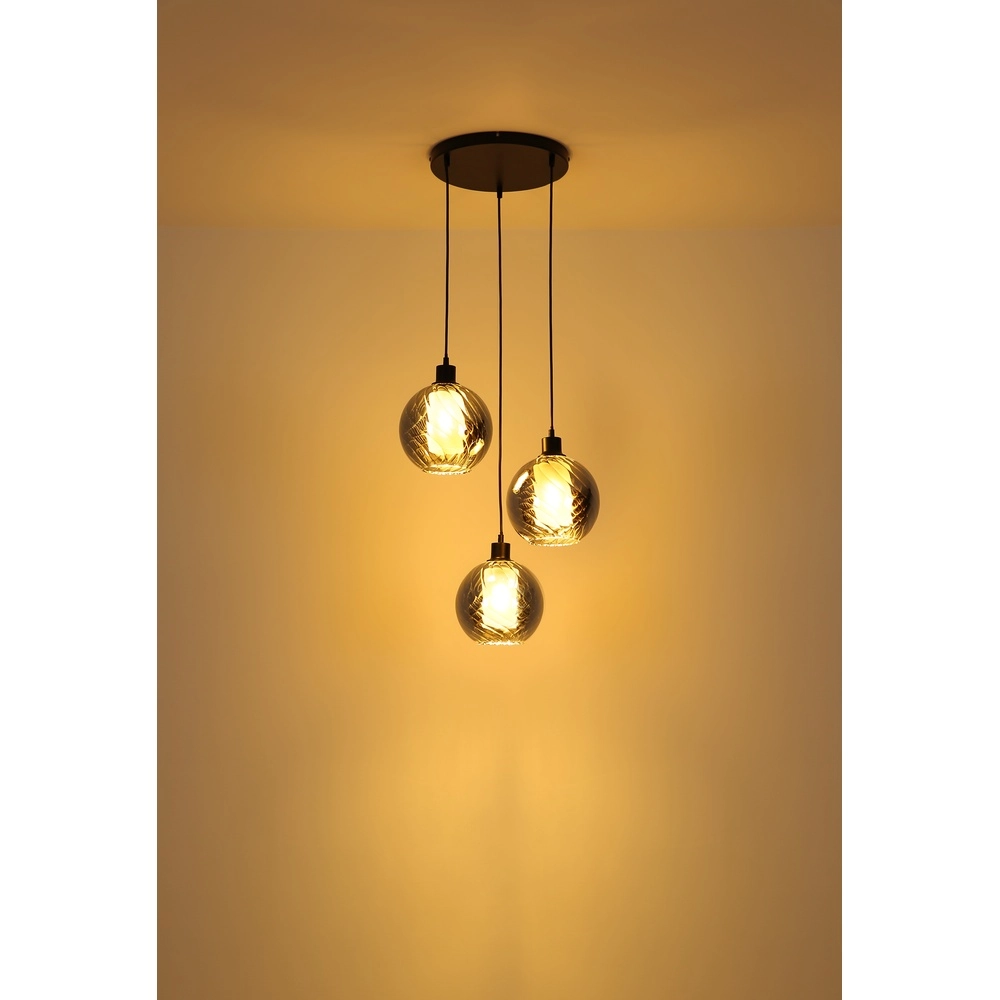 Lampe pendante de conception Ulf Noir à 3 lumières Globo 9007371533701