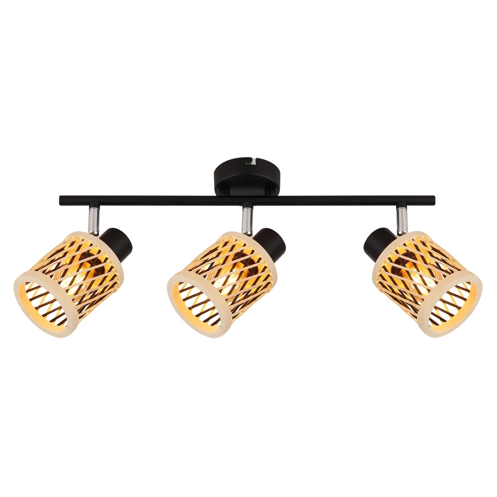 Lampe murale Mali 3-noir clair avec capuchons Globo 9007371533718